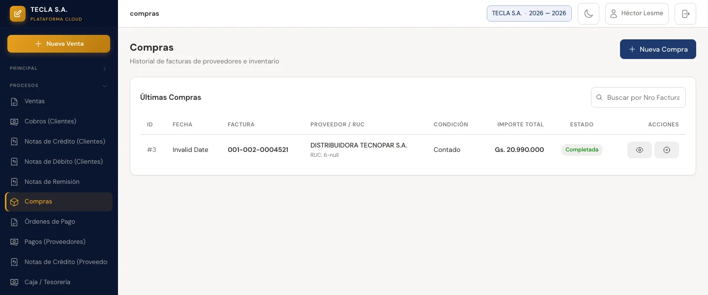 Compras a proveedores